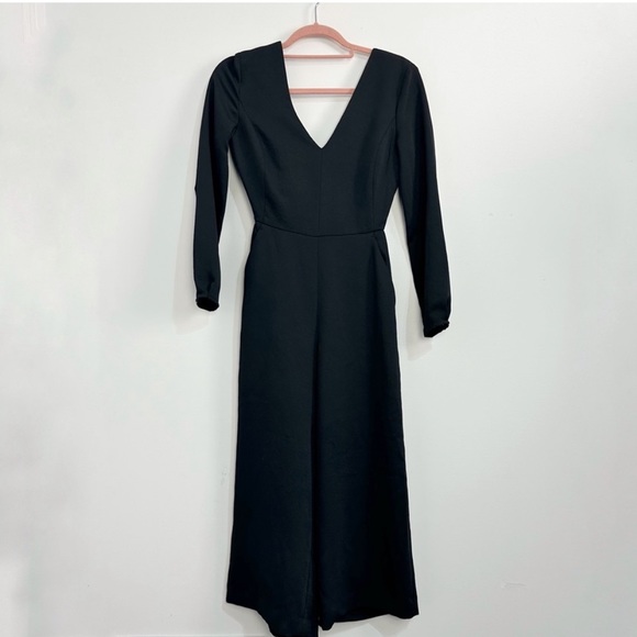SOLD / Aritzia wilfred ecoulement tie waist long sleeve open back black jumpsuit - Picture 10 of 10